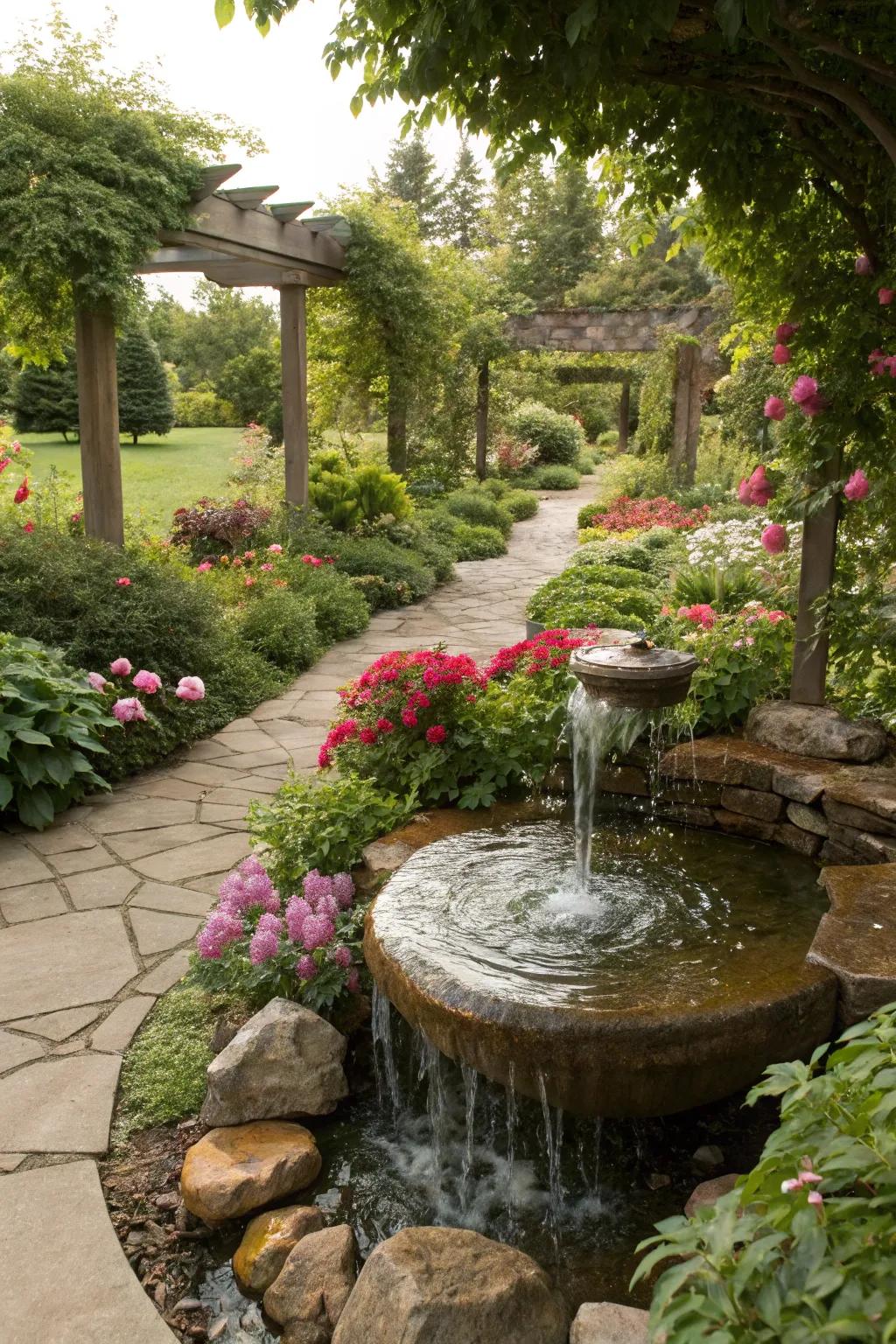 Extensive vegetation boosts the inherent ambiance of water elements.