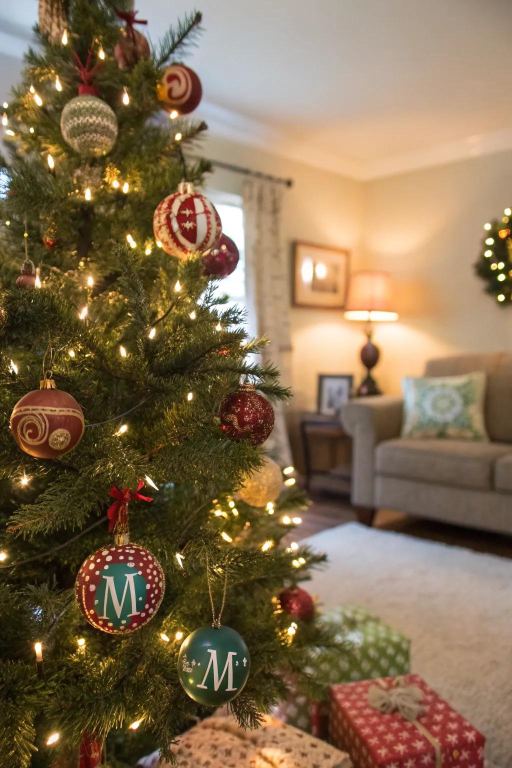 Personalized ornaments make your Valentine's tree uniquely yours.