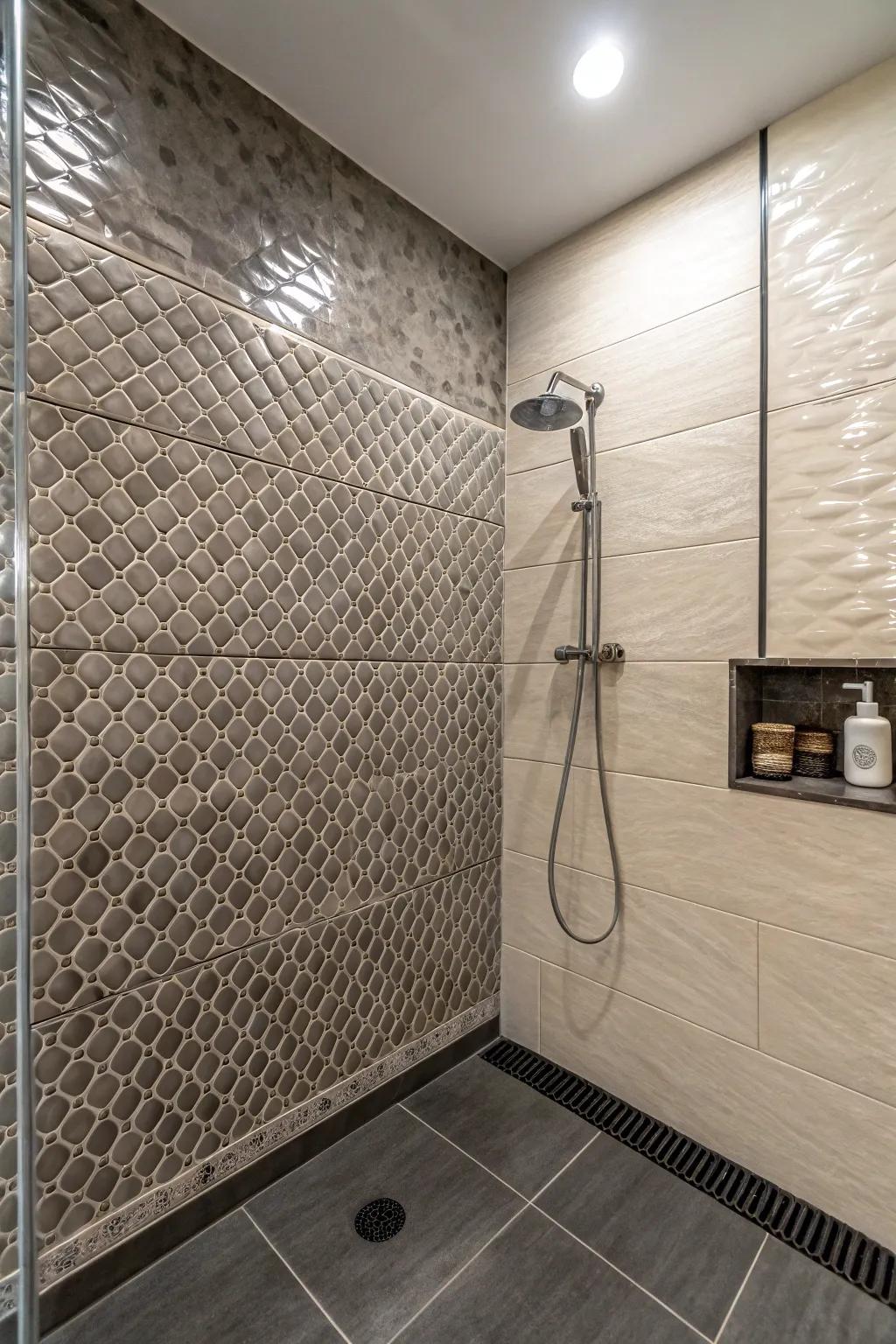 Conflicting textures establish a visually engaging space.