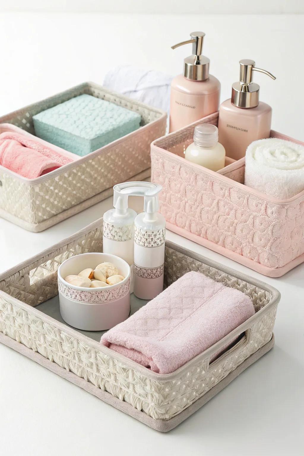 Chic holders add a hint of refinement to the setup.