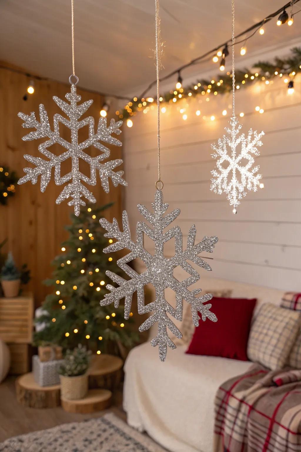 Dazzling snowflakes enrich shimmer and enchantment within your ornamental theme.