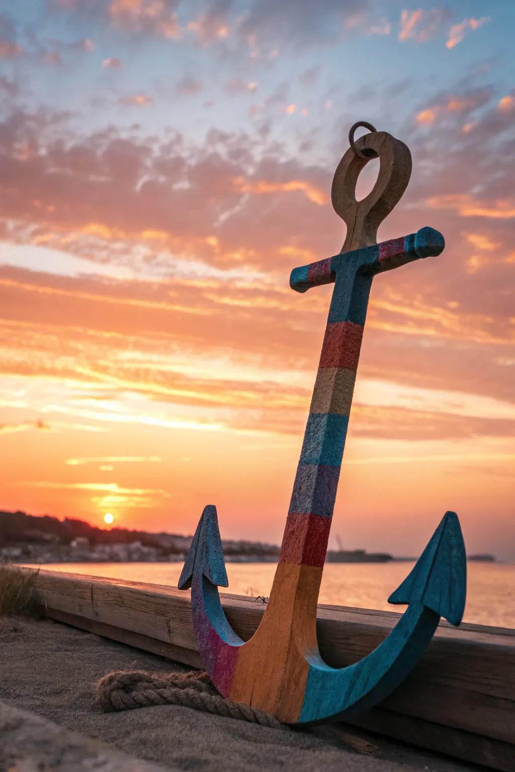 Timber sea hook with a vibrant ombre effect
