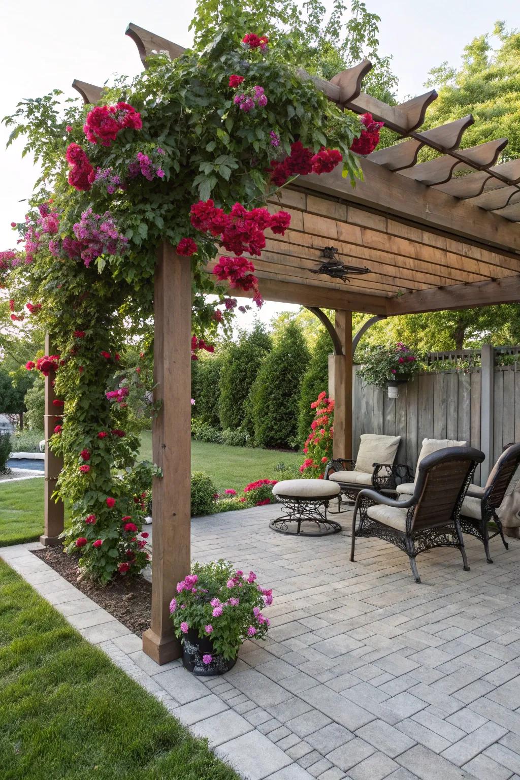 A charming trellis providing shade and a touch of elegance.