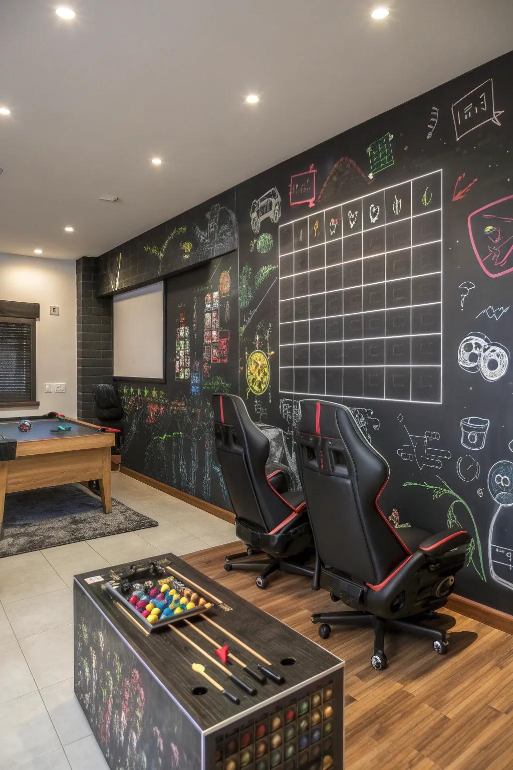 Interactive walls contribute a fun element to any gaming sanctuary.