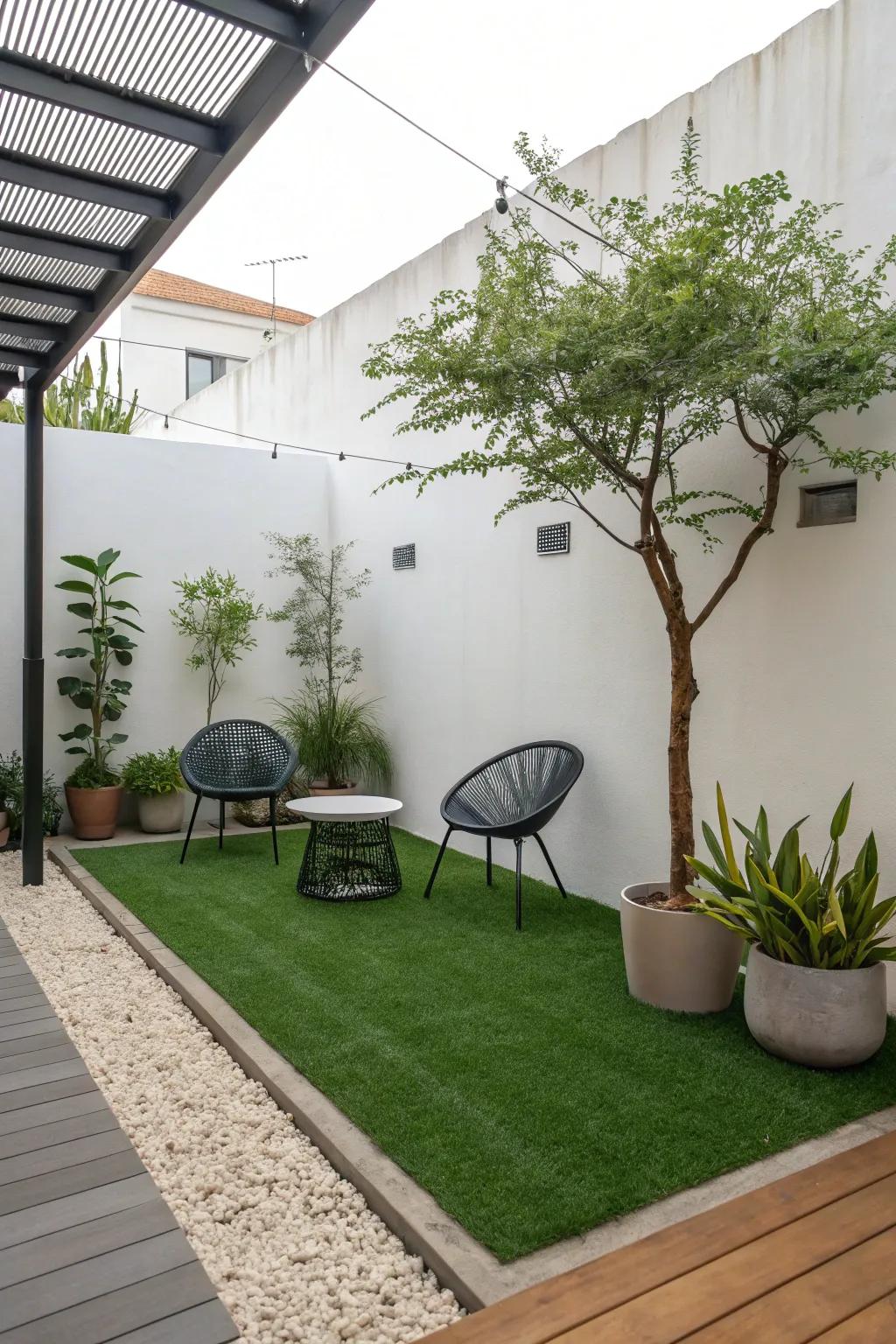 Embrace minimalism using a straightforward, spacious garden.