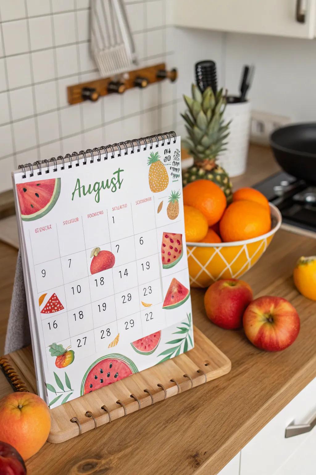 Sweeten your calendar design with summer fruit themes.