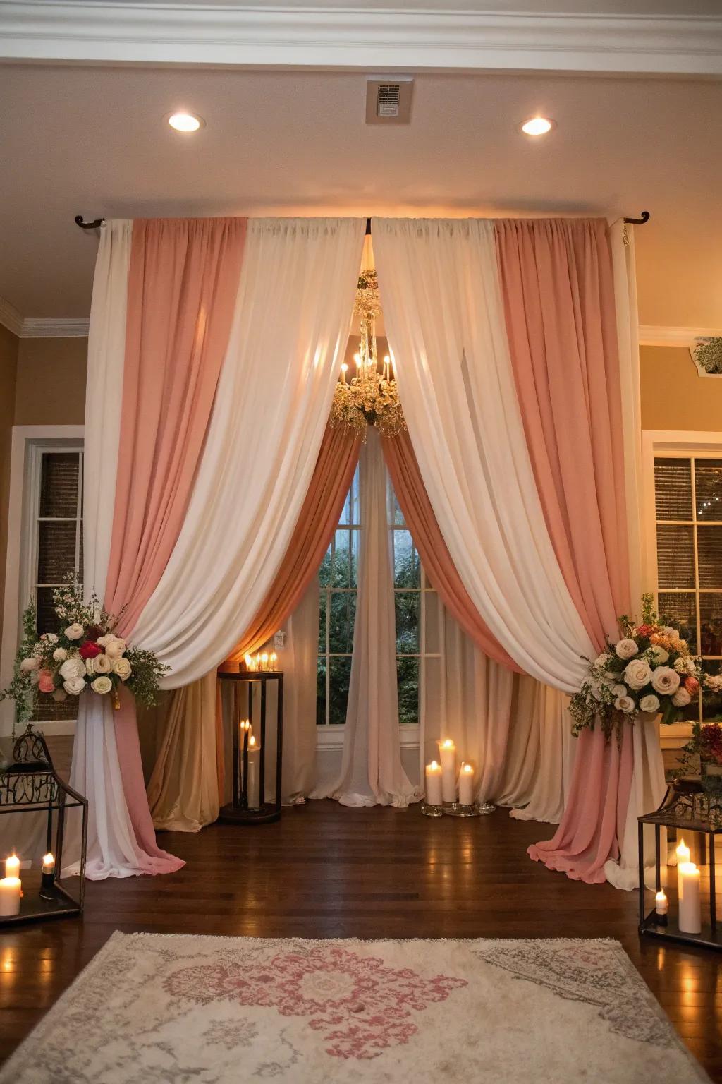 Cultivate elegance through soft fabric drapery.
