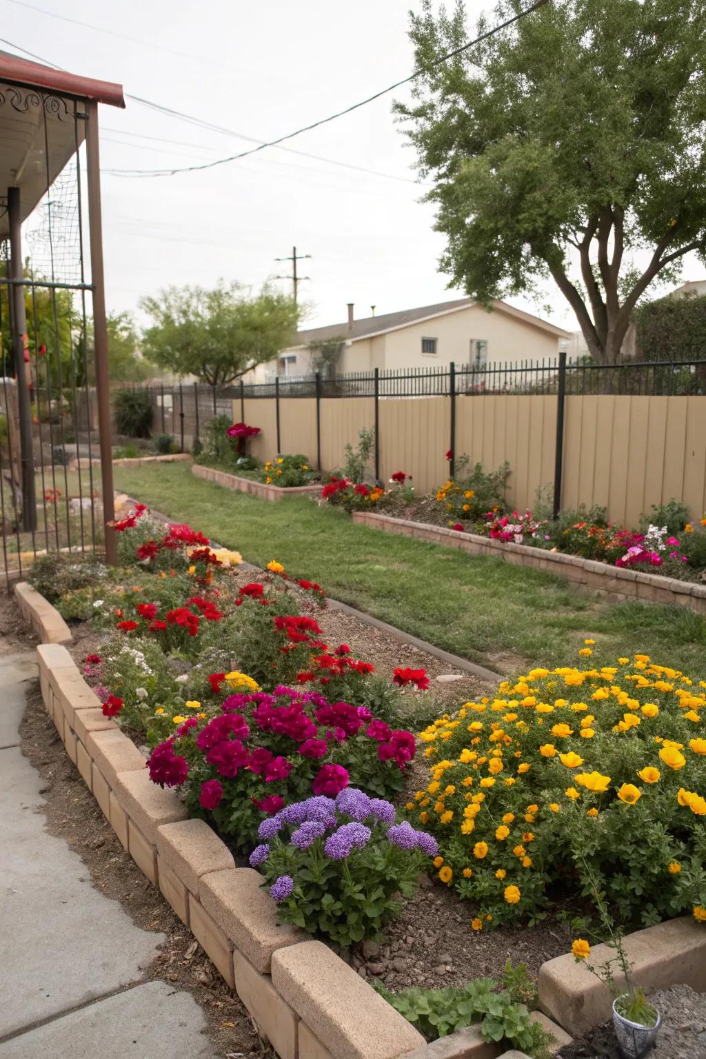 Brighten your garden with colorful plant borders.