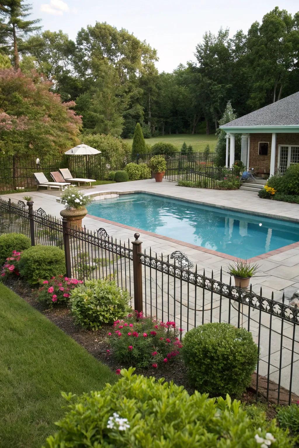 Elegant surroundings enhance safety and style to your pool area.