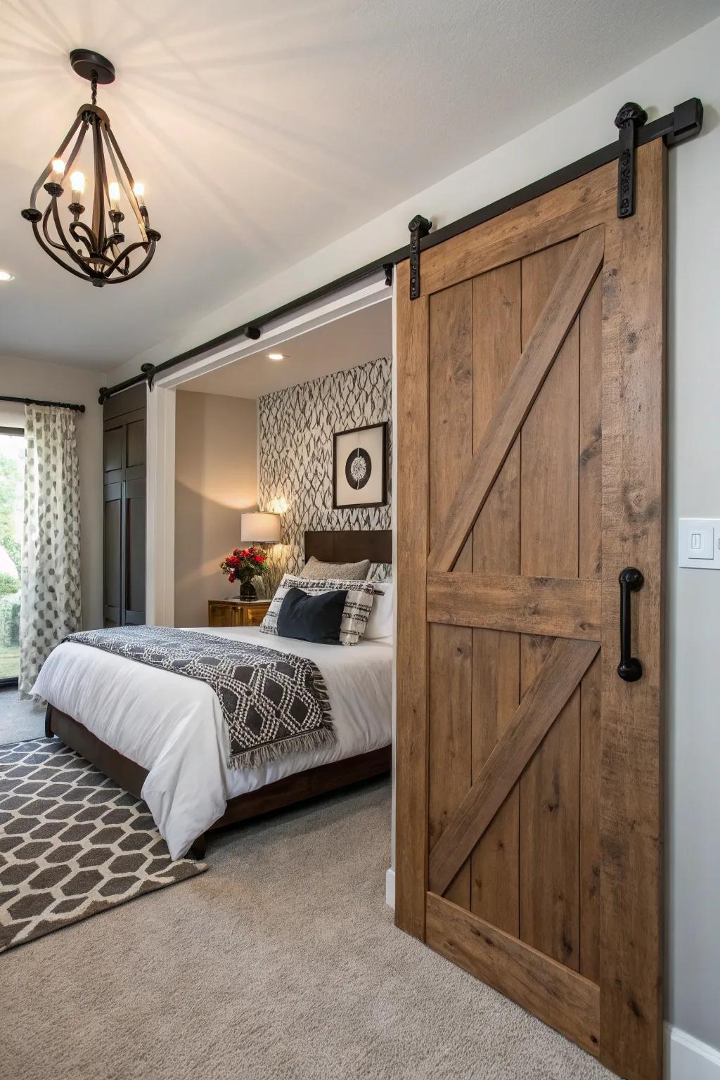 Bold fixtures enhance the overall style of this gate.