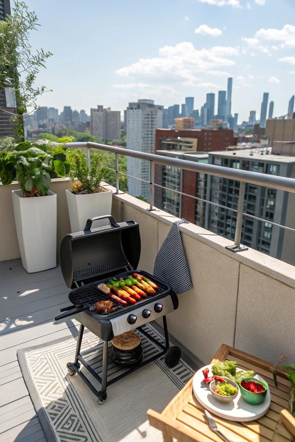 Maximize small spaces with a compact BBQ setup.