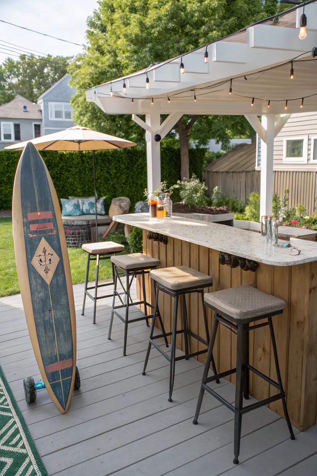 An outdoor bar can be a fun and functional addition to your backyard.