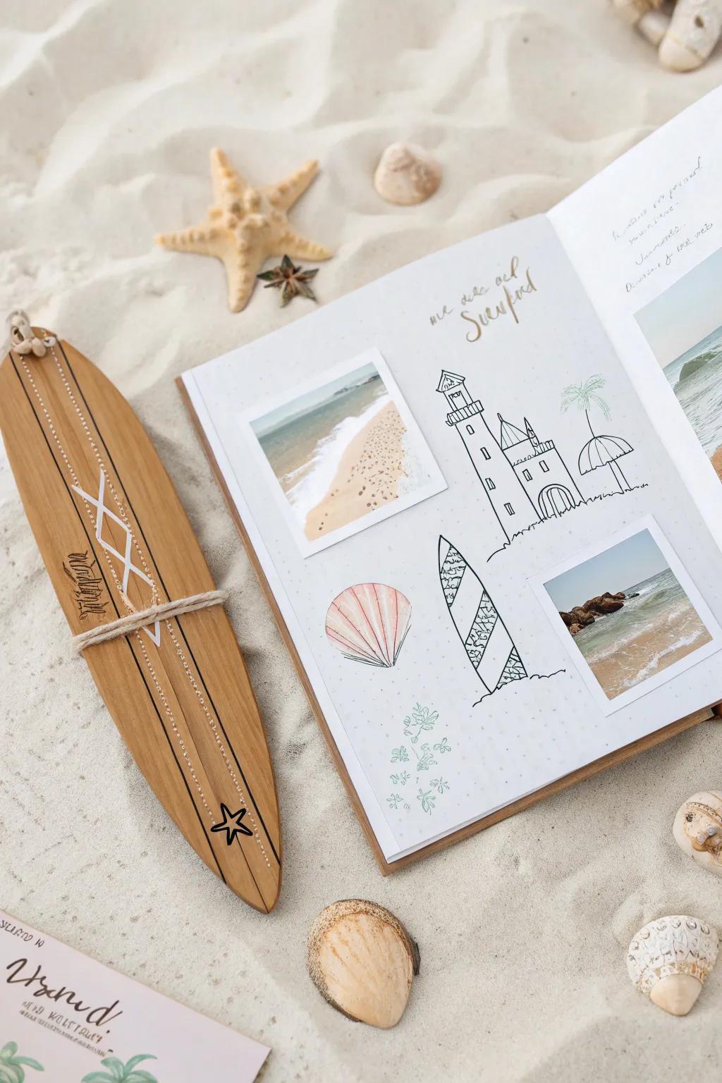 Embrace the quintessence of a flawless beach excursion via minimalist scrapbook embellishments. 🌊🏄‍♀️ #BeachMemories #MinimalistCraft