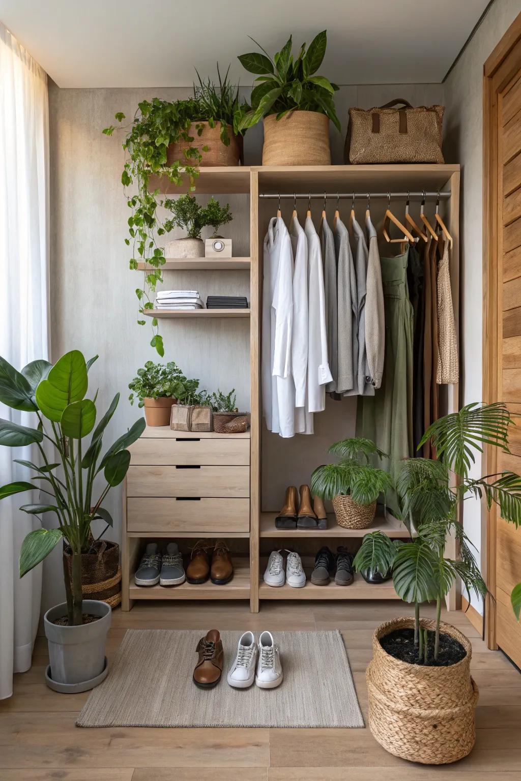 Nature delivers a warm and peaceful vibe to your closet.