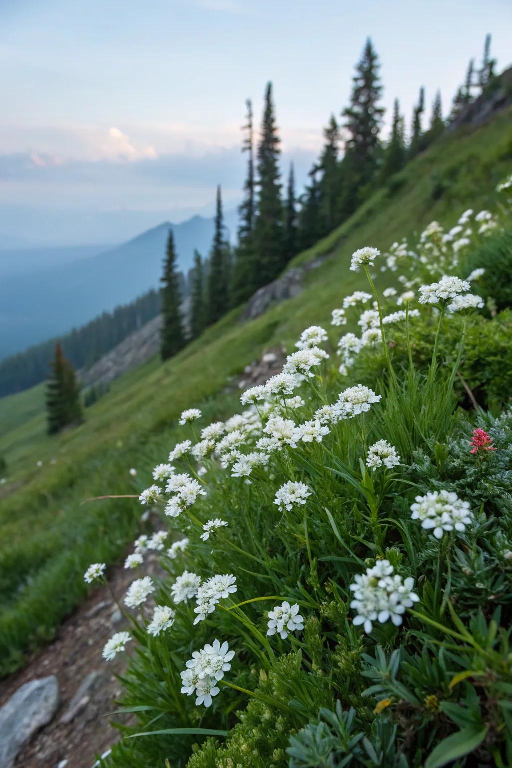 Sweet Alyssum brings natural elegance to sloped gardens.