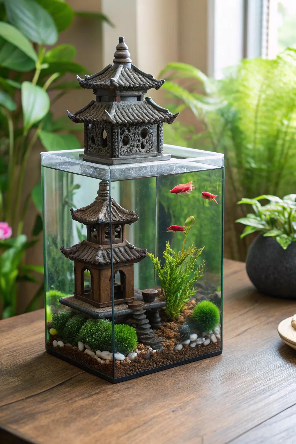 Establish a serene refuge through a temple-inspired layout.
