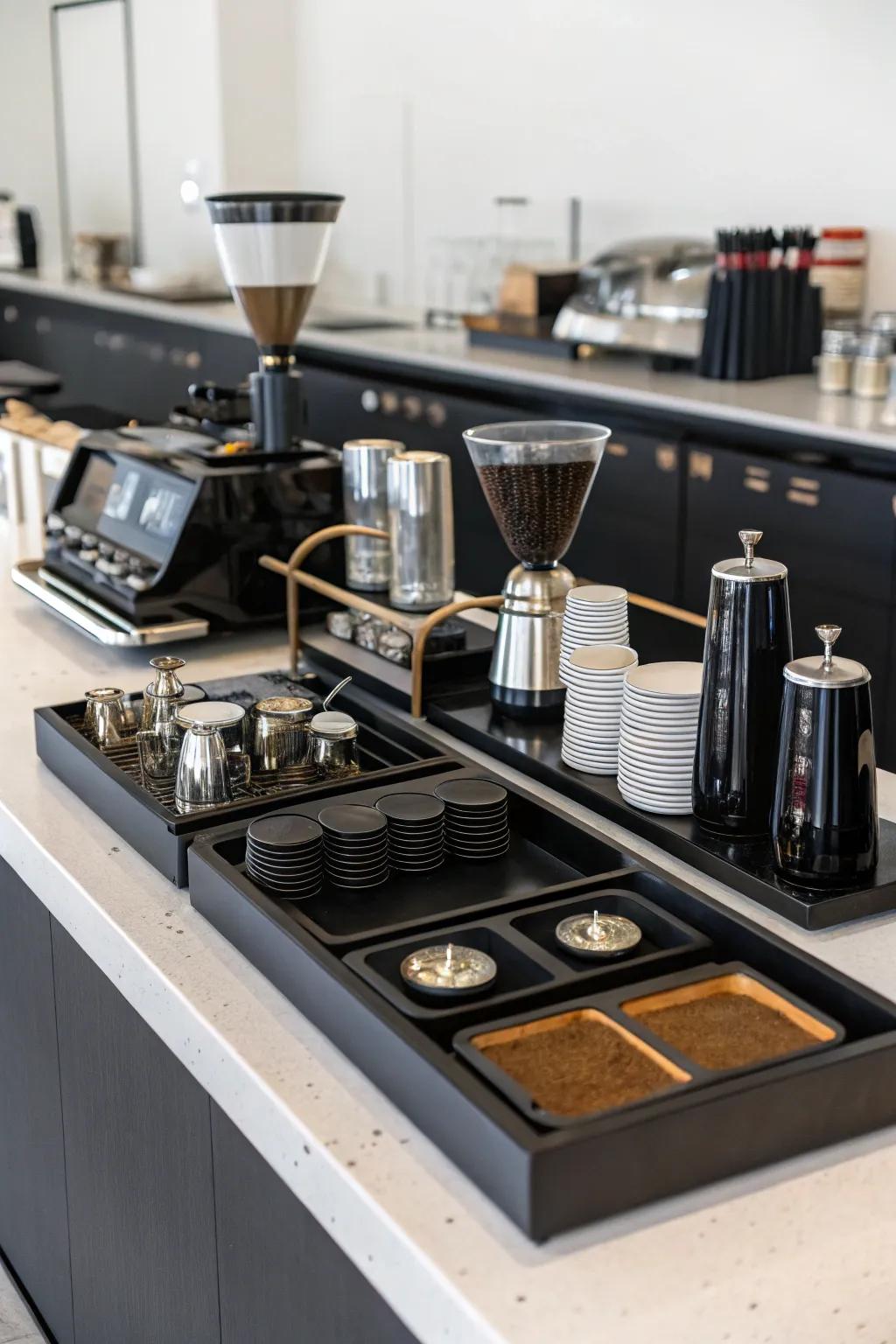 Sophisticated arrangement with elegant serving boards