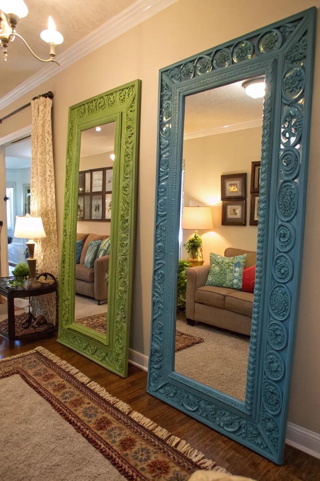 Mirrors enhance light and create the illusion of space.