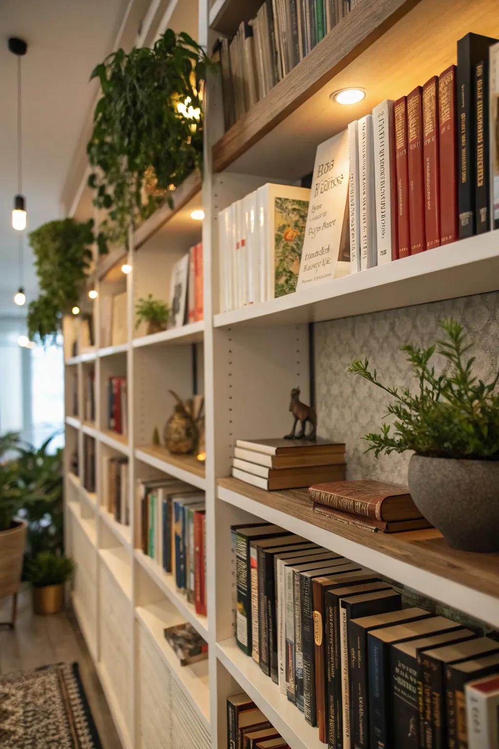 Decorative elements enhance the beauty of the book room.