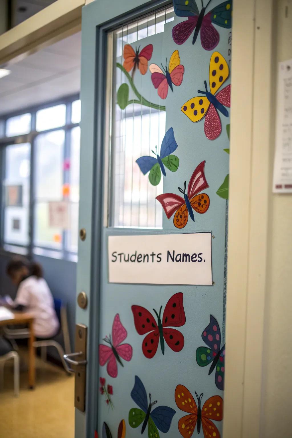 Celebrate each student through personalized butterfly name tags.