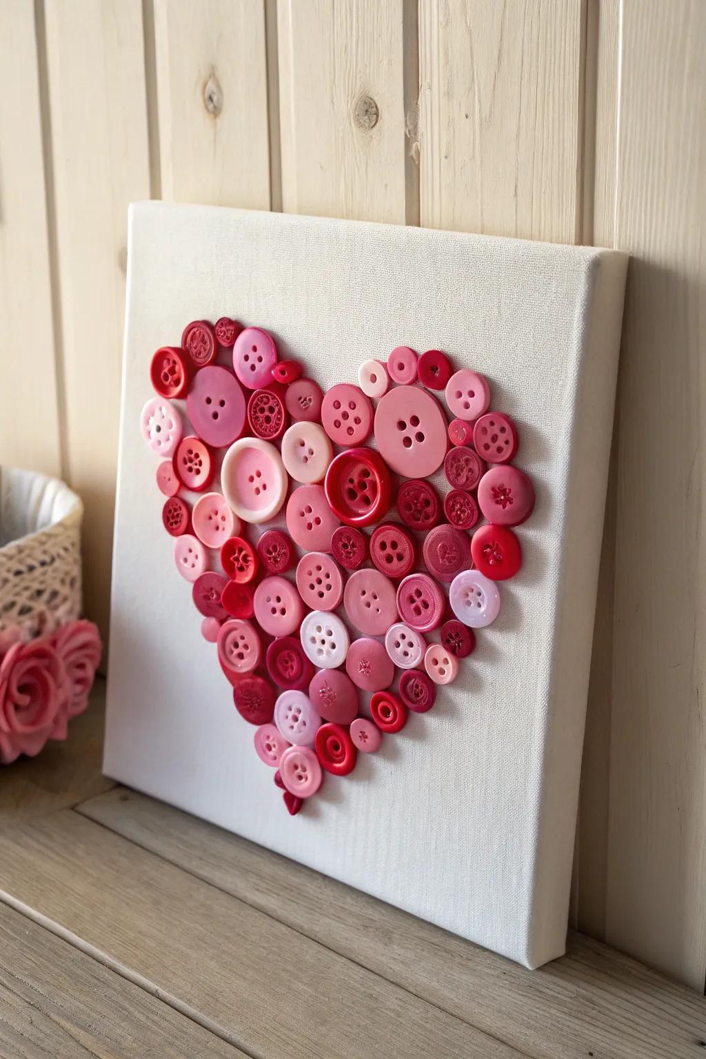 Made with Love: A Minimalist Heart of Buttons