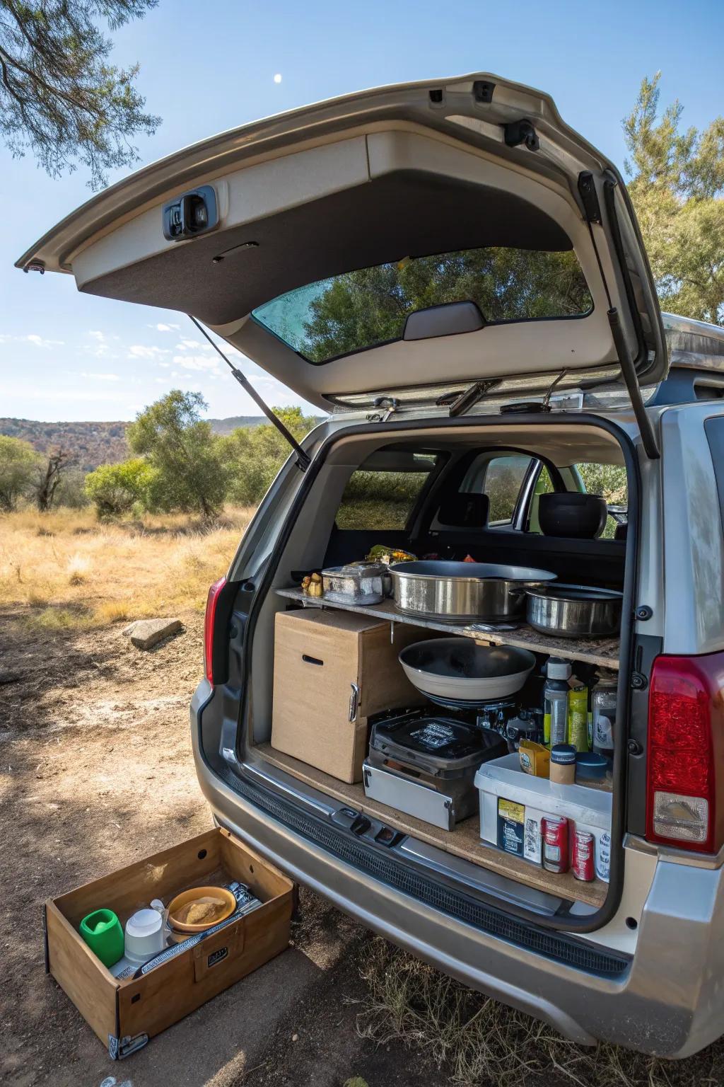 Using your car, get creative with the available area.