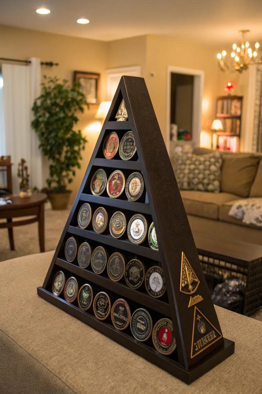 Pyramid displays offer a stunning 360-degree view of your collection.