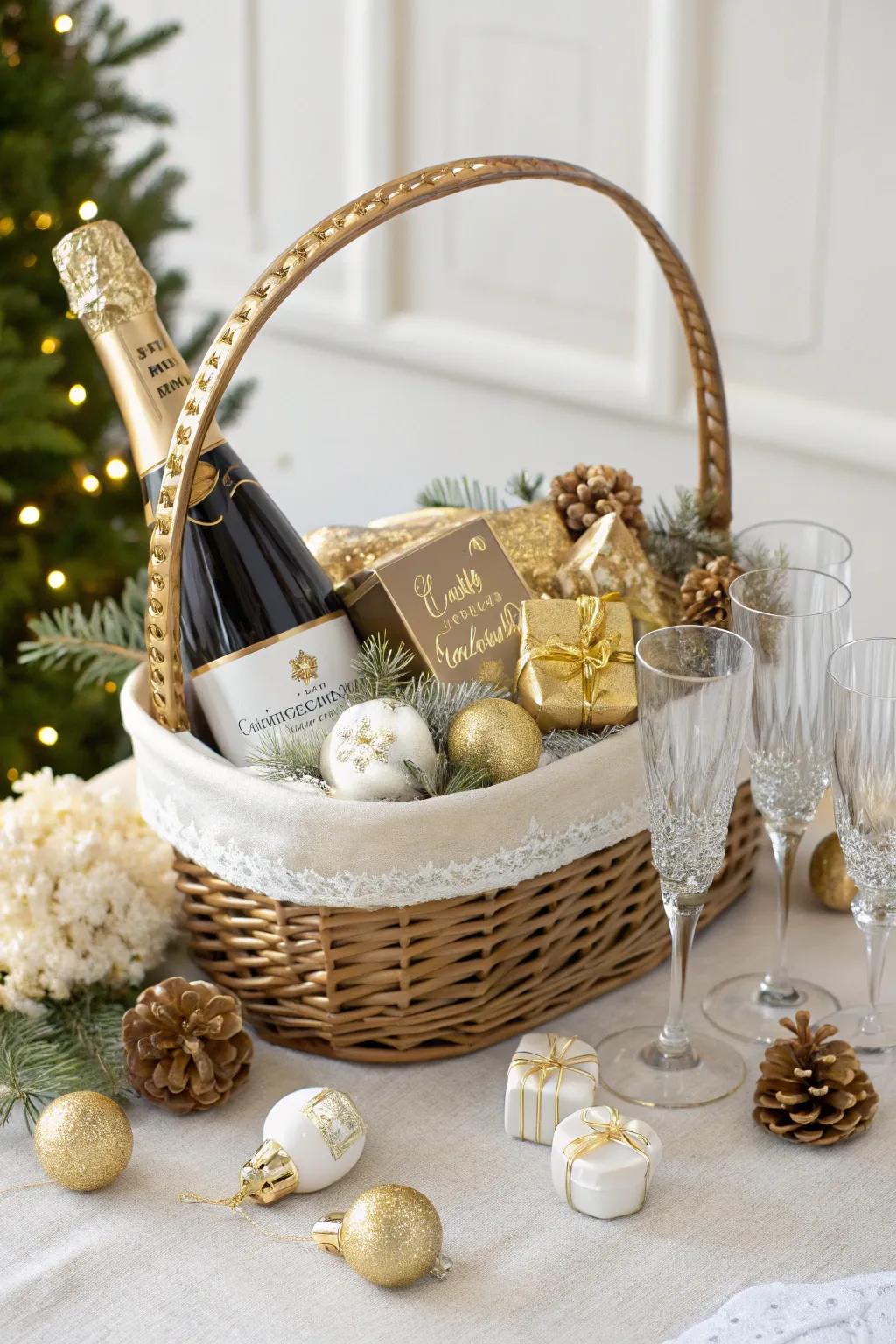 A sparkling wine arrangement that exudes luxury and celebration.