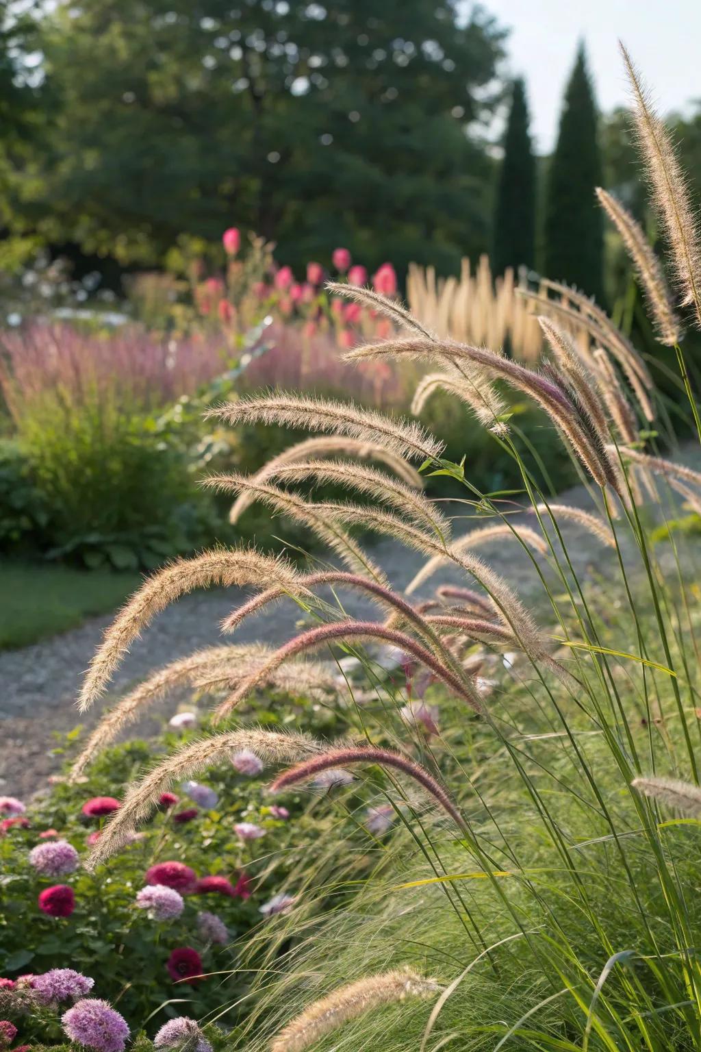 Decorative grasses introduce texture and motion to your outdoor area.