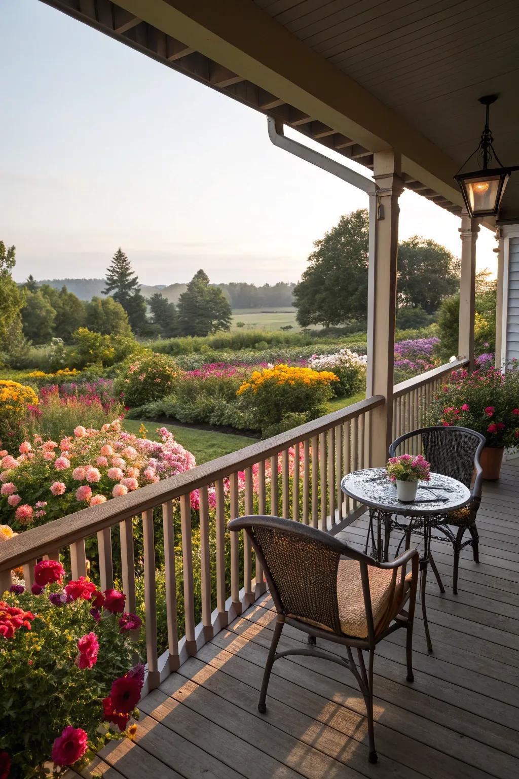 Garden views establish a tranquil and natural setting.