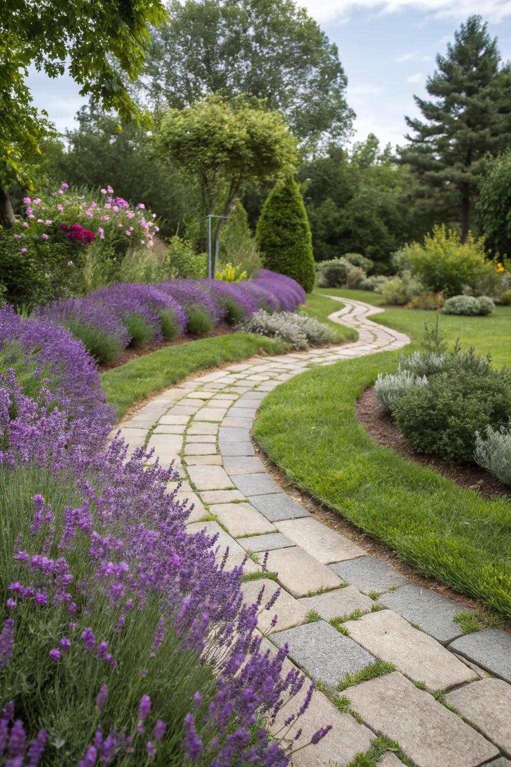 Stone walkways add charm and usefulness.