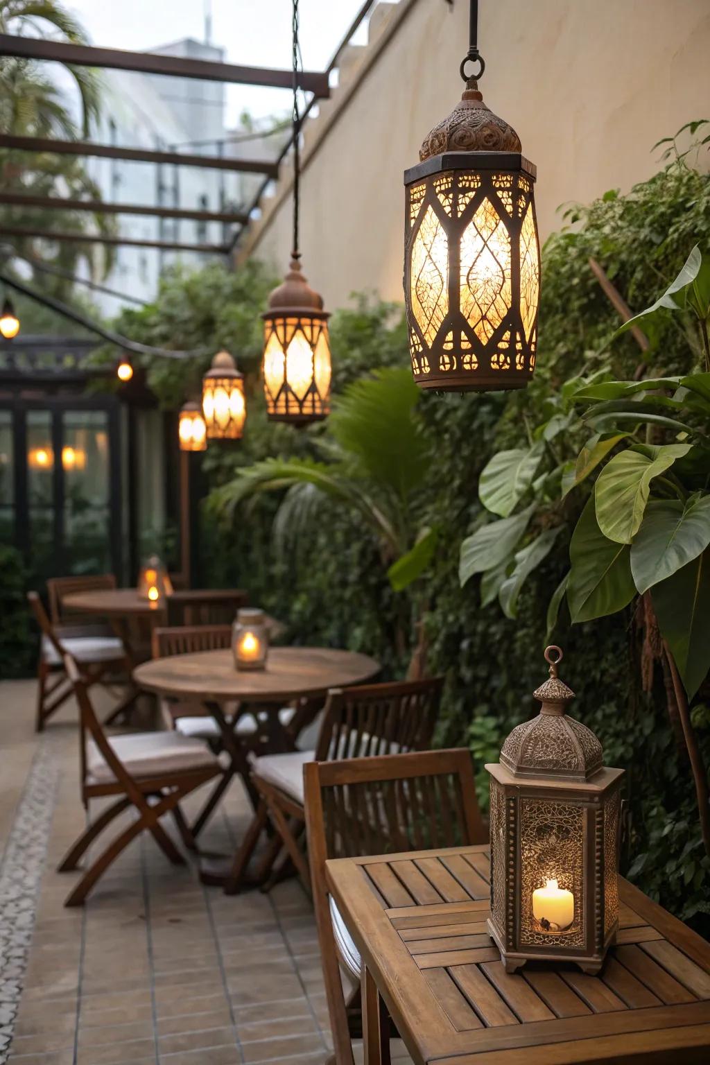 Lanterns introduce a gentle, inviting glow to your space.