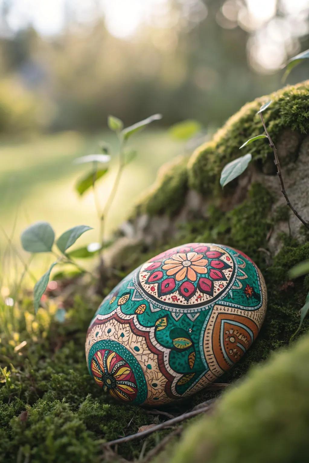 Turn your garden into an art space with beautifully painted stones, adding a personal touch and bright color.