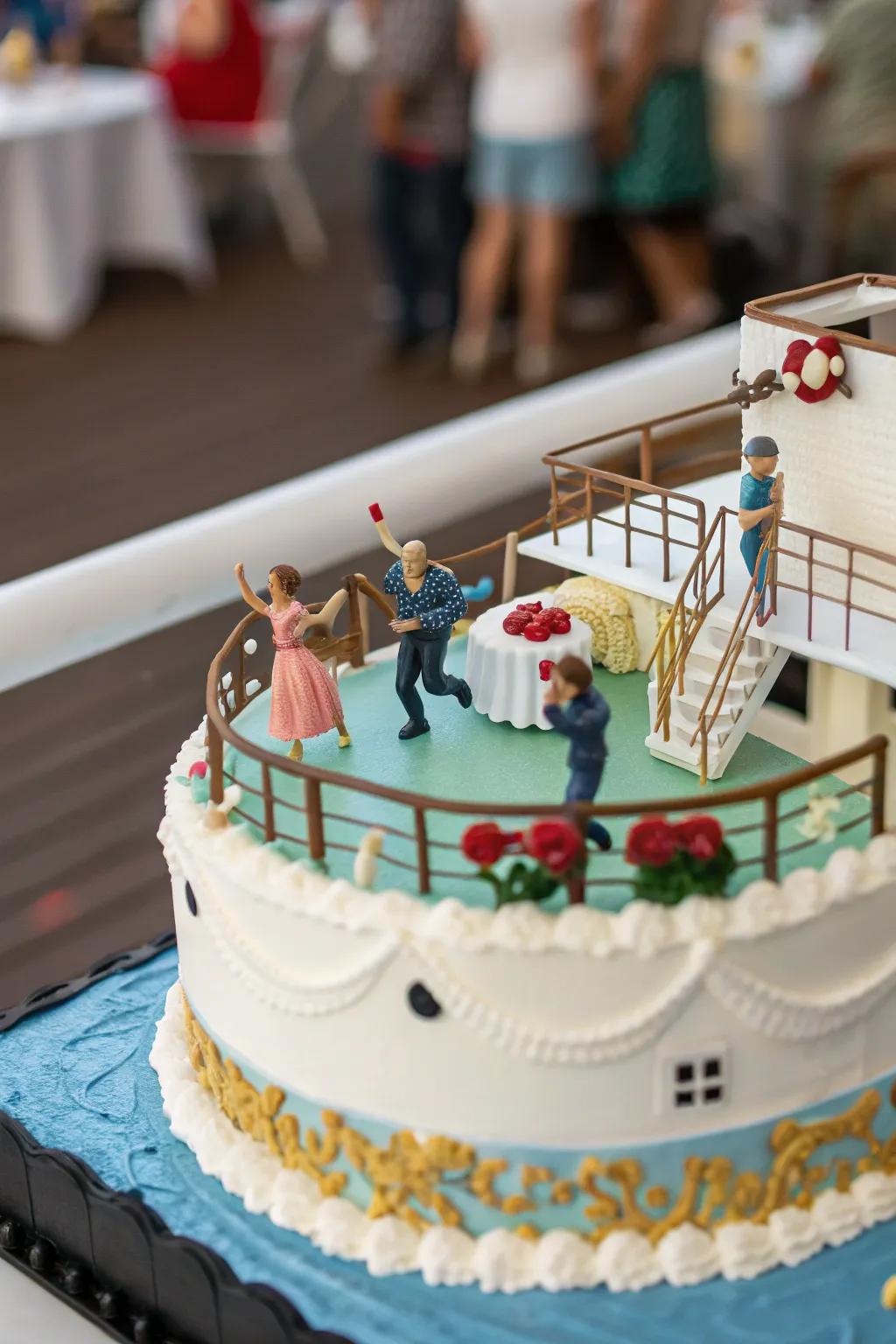 Liveliness is added to the cake by the deck party scene.