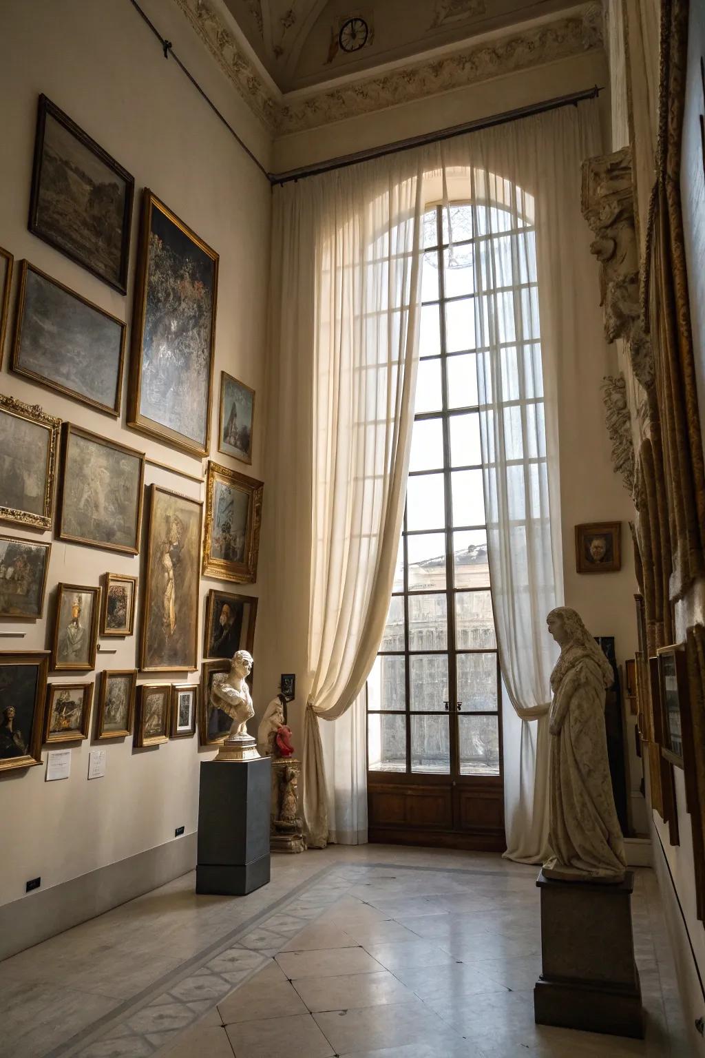 Curtain wall enhanced with artwork to achieve a gallery feel.