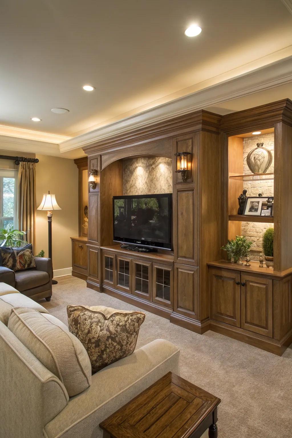 Structural attributes deliver a seamless and sophisticated TV integration.