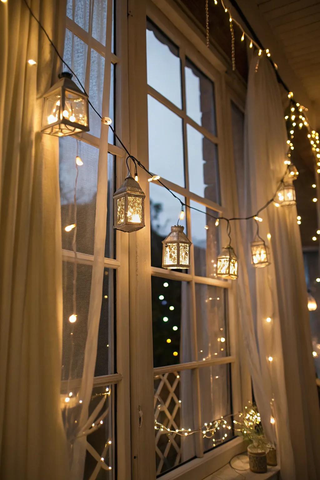 Illumination appends a tender, magical accent to window ornamentation.