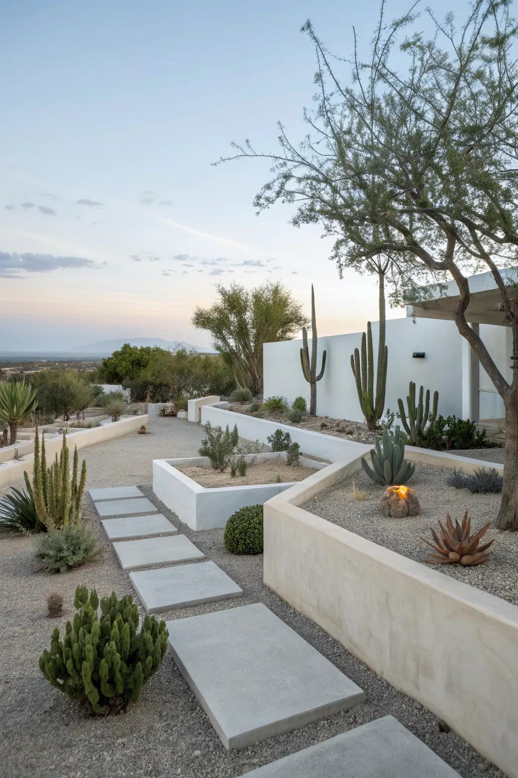 A minimalist ethos illuminates the desert's inherent magnificence.