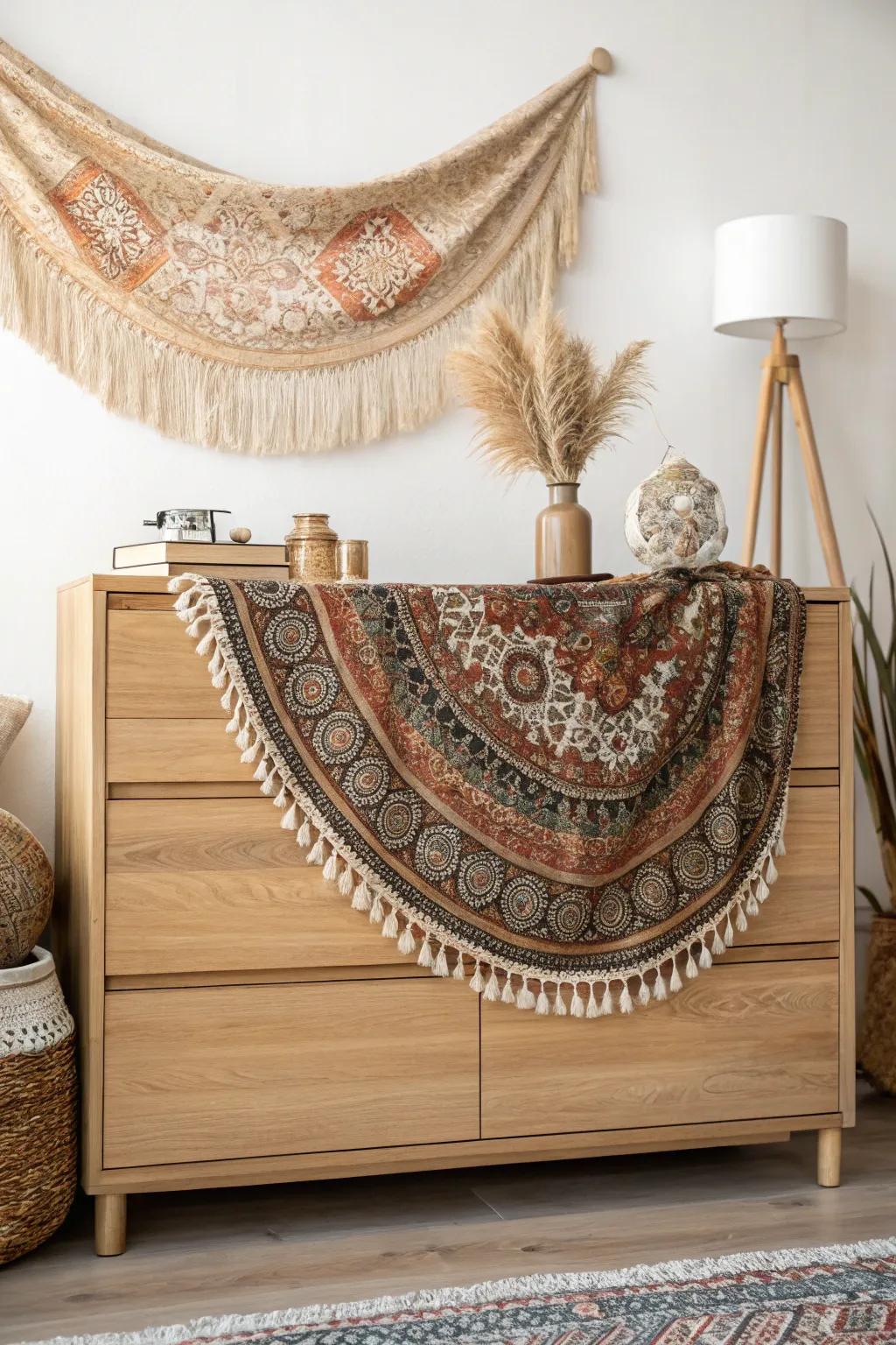 Elevate your area with a splash of boho charm – discover the beauty of classic textiles on minimalist layouts.