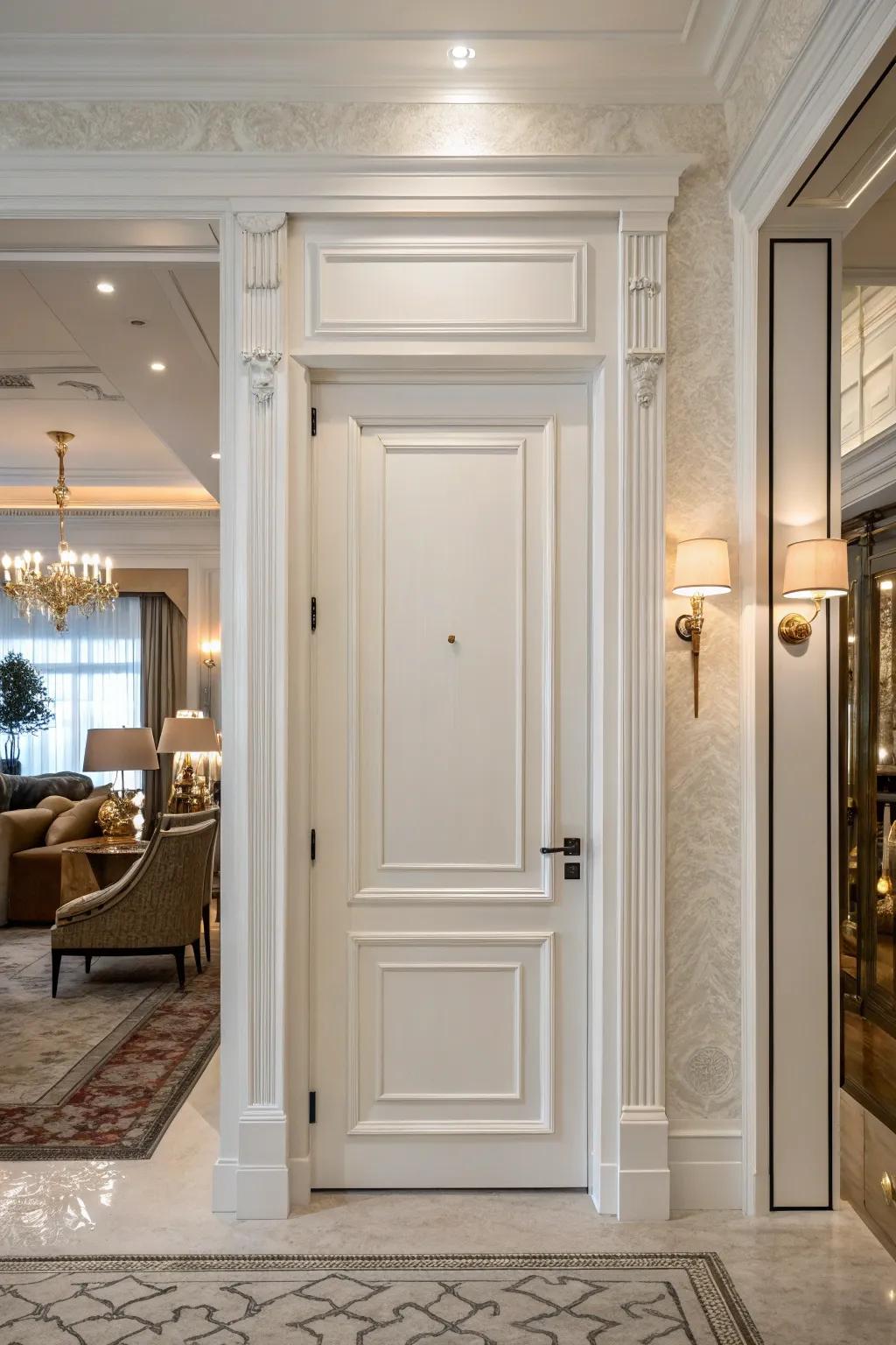 Timeless grace conveyed through traditional ivory finishes.