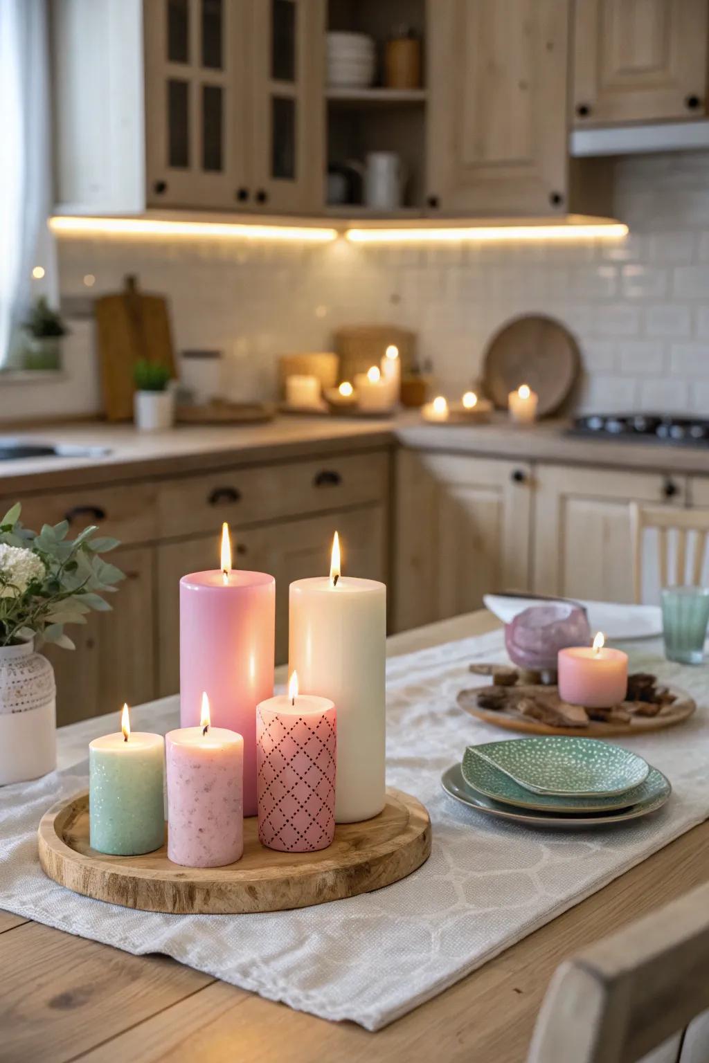 Dreamy waxes set a welcoming ambiance inside your home's hub.