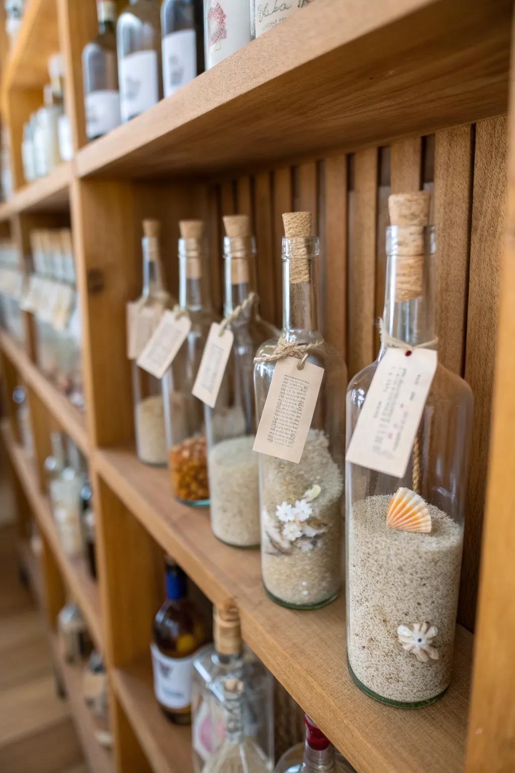 Preserve memories creatively with message-in-a-bottle keepsakes.