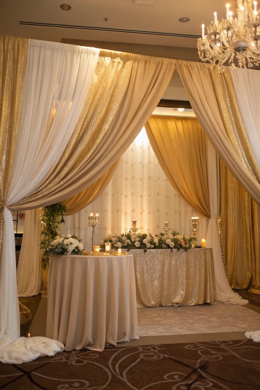 Luxurious drapery infusing elegance into the venue.