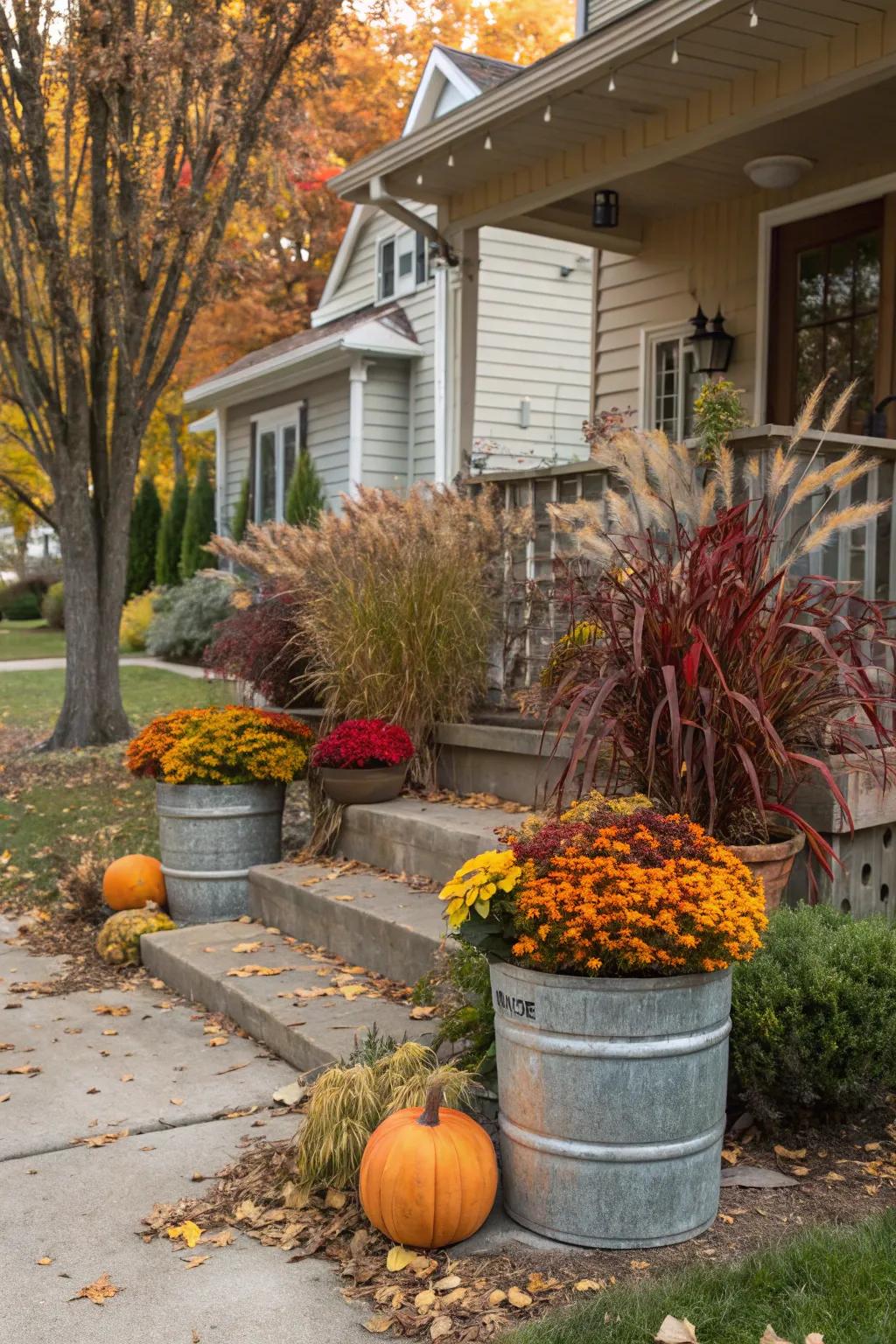 Employ unique containers for a novel take on autumnal boxes.