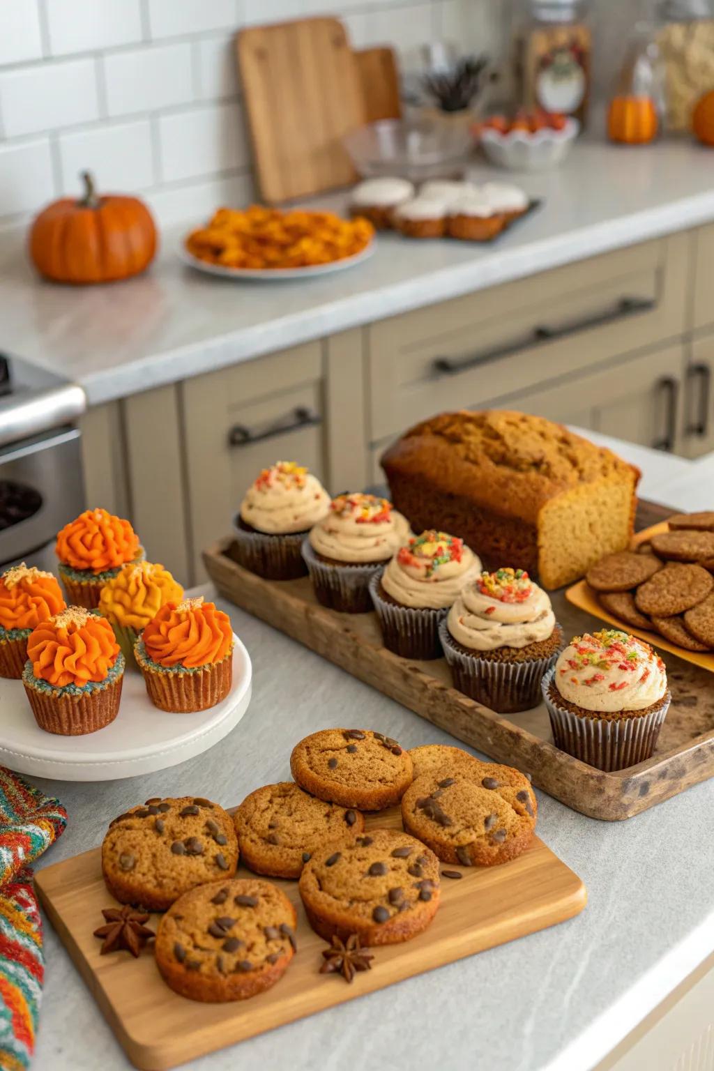 Delicious pumpkin spice goodies ready to savor.