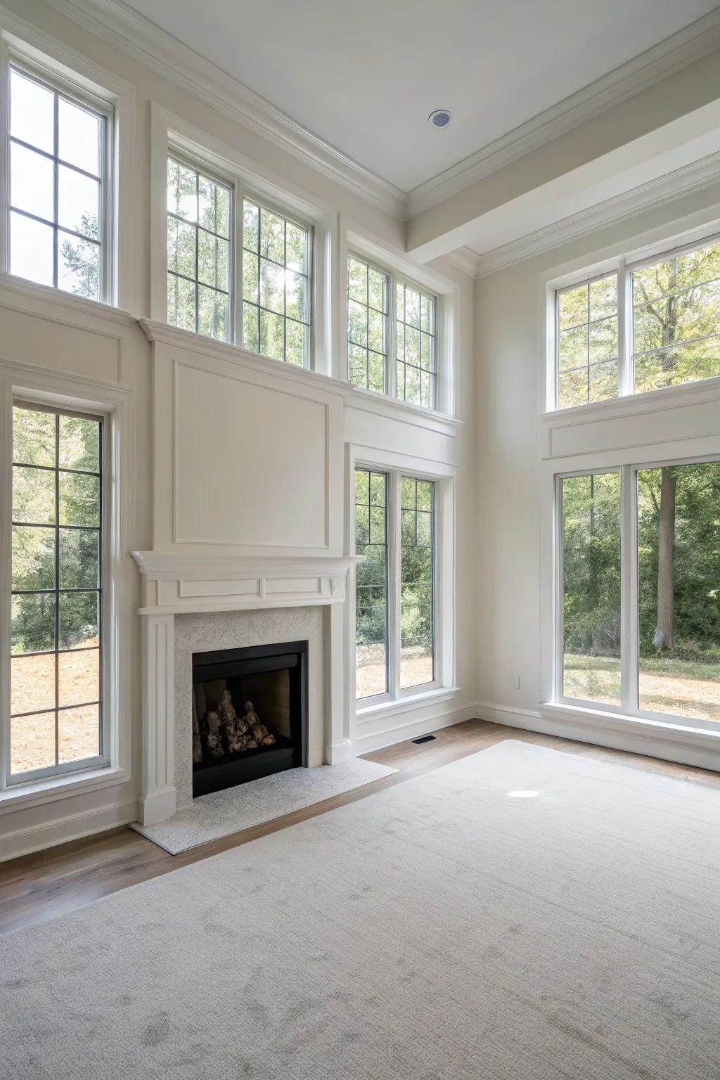 Clean lines and minimal decor highlight the beauty of the outdoor view.