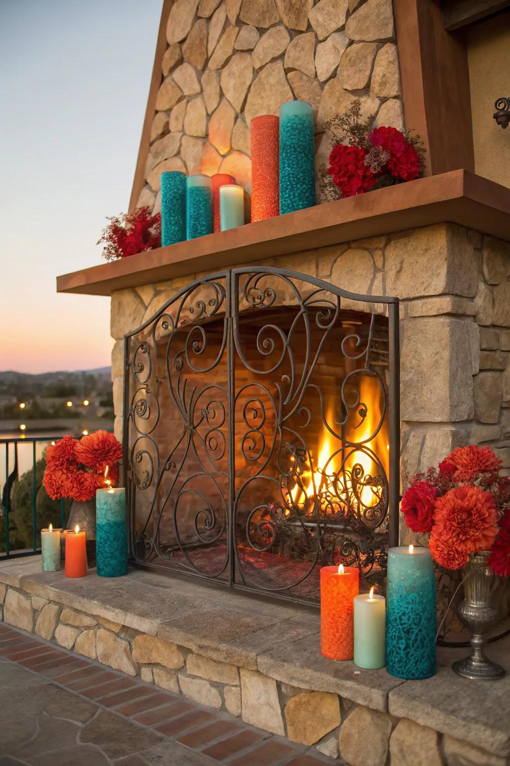 Impart measurement through the utilization of a fancy filter enclosing your hearth lights. 🎨🖼️ #ArtisticResiding #SophisticatedForm