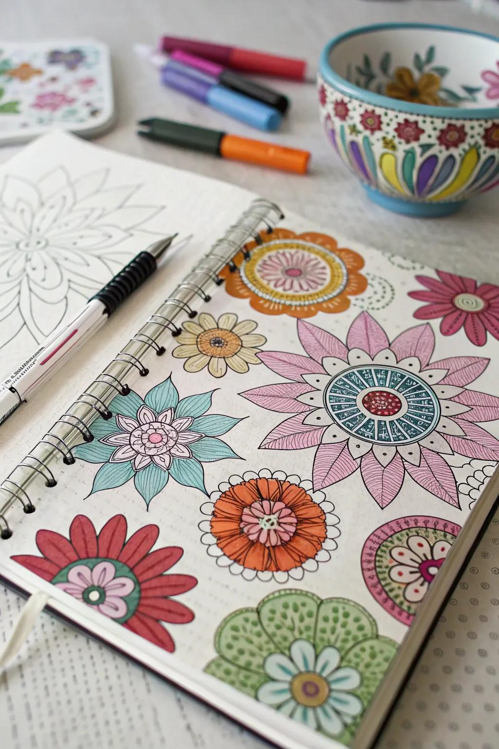 Flower patterns offer a captivating artistic touch.