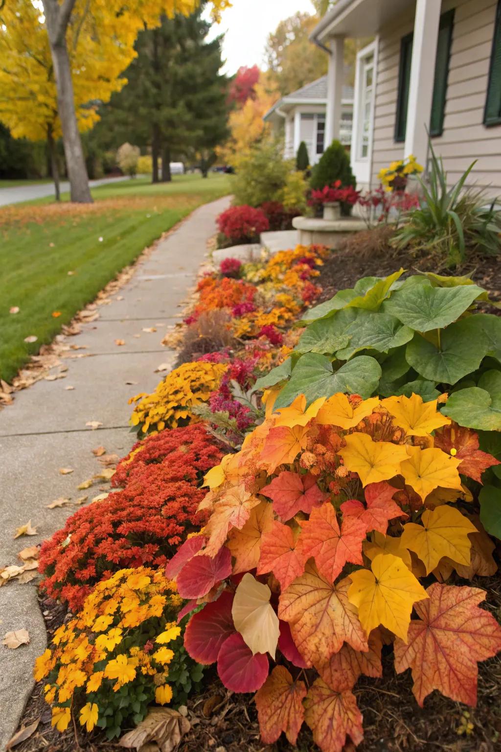 Use autumn leaves as a natural, nutrient-rich mulch for your flower beds.