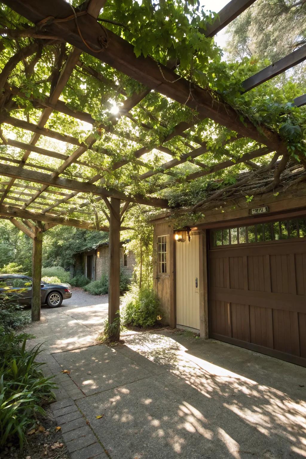 A sophisticated garden structure addition provides both shade and style.